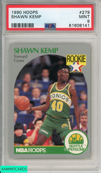 1990 HOOPS SHAWN KEMP #279 SEATTLE SUPERSONICS PSA 9 MINT 61608141