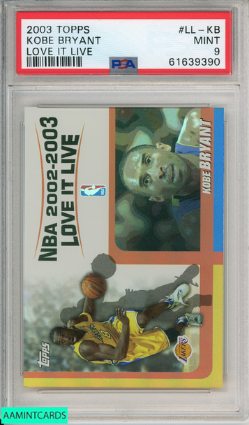 2003 TOPPS KOBE BRYANT #LL-KB LOVE IT LIVE LOS ANGELES LAKERS HOF PSA 9 MINT 61639390