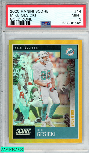 2020 PANINI SCORE MIKE GESICKI #14 GOLD ZONE 36 OF 50 PSA 9 MINT POP 1 61838545