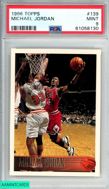 1996 TOPPS MICHAEL JORDAN #139 CHICAGO BULLS HOF PSA 9 MINT 61058130 1996 TOPPS MICHAEL JORDAN #139 CHICAGO BULLS HOF PSA 9 MINT 61058130
