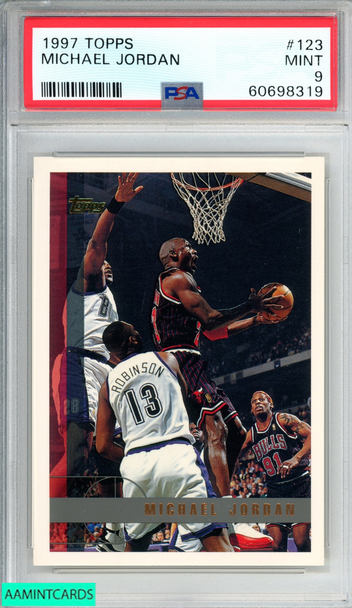 1997 TOPPS MICHAEL JORDAN #123 CHICAGO BULLS HOF PSA 9 MINT 60698319