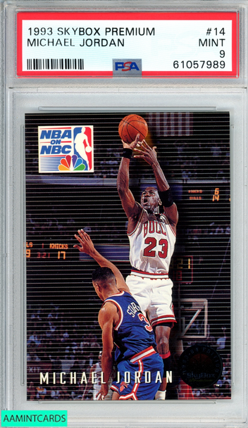 1993 SKYBOX PREMIUM MICHAEL JORDAN #14 NBA ON NBC BULLS HOF PSA 9 MINT 61057989