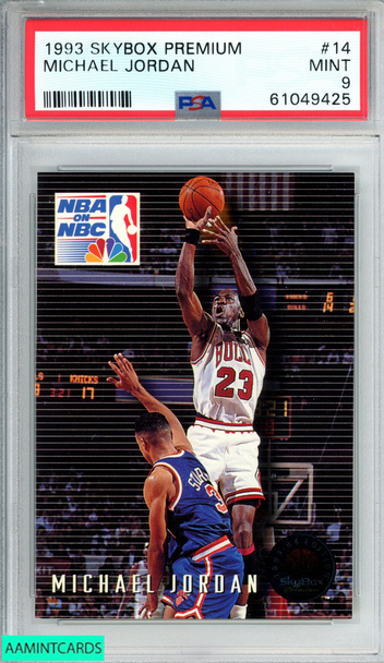 1993 SKYBOX PREMIUM MICHAEL JORDAN #14 NBA ON NBC BULLS HOF PSA 9 MINT 61049425