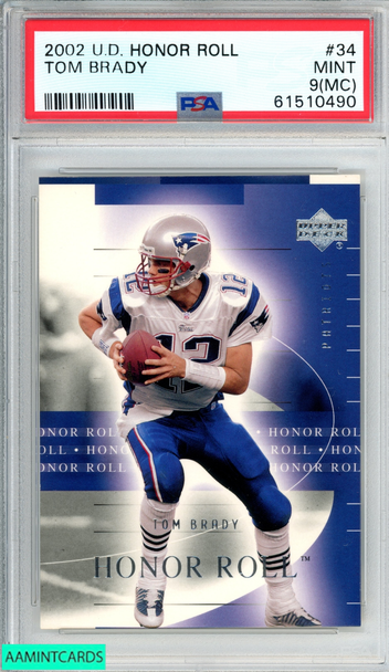 2002 UPPER DECK HONOR ROLL TOM BRADY #34 NEW ENGLAND PATRIOTS PSA 9 MINT (MC) 61510490