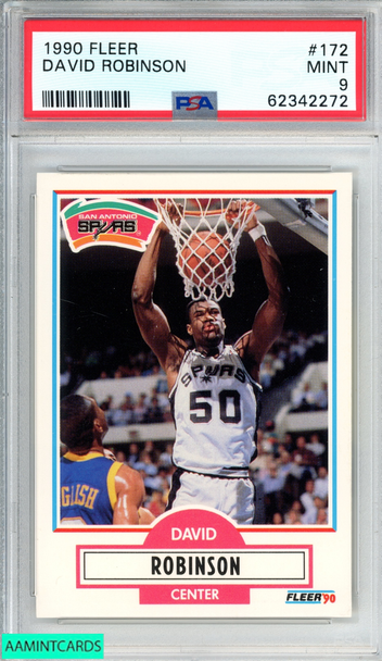 1990 FLEER DAVID ROBINSON #172 SAN ANTONIO SPURS HOF PSA 9 MINT 62342272