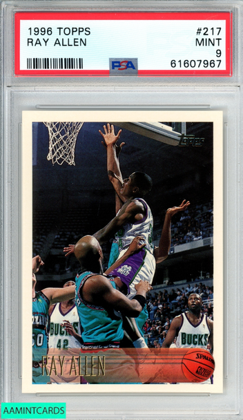 1996 TOPPS RAY ALLEN #217 ROOKIE RC MILWAUKEE BUCKS HOF PSA 9 MINT 61607967