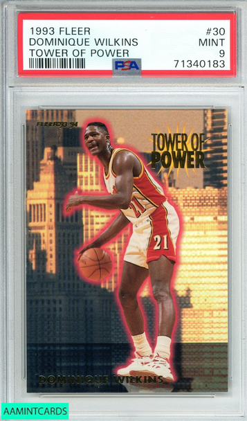 1993 FLEER DOMINIQUE WILKINS #30 TOWER OF POWER POP 4!! PSA 9 MINT 71340183