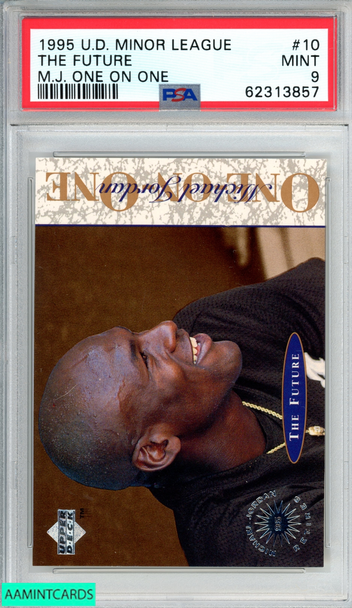 1995 UPPER DECK MINOR LEAGUE MJ ONE ON ONE MICHAEL JORDAN #10 THE FUTURE PSA 9 62313857 1995 UPPER DECK MINOR LEAGUE MJ ONE ON ONE MICHAEL JORDAN #10 THE FUTURE PSA 9 62313857
