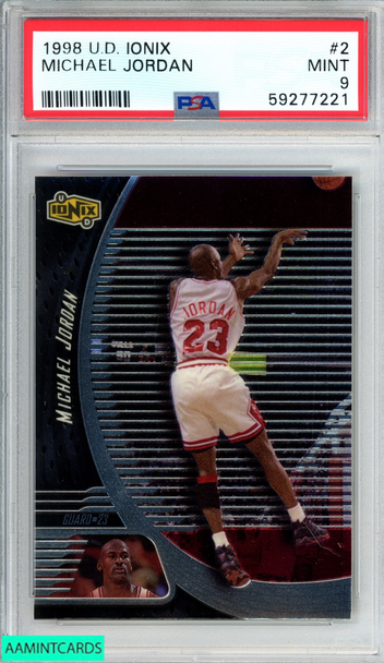1998 UPPER DECK IONIX MICHAEL JORDAN #2 CHICAGO BULLS HOF PSA 9 MINT 59277221 1998 UPPER DECK IONIX MICHAEL JORDAN #2 CHICAGO BULLS HOF PSA 9 MINT 59277221