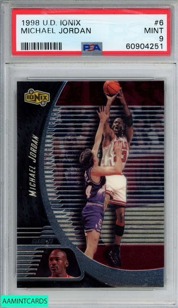 1998 UPPER DECK IONIX MICHAEL JORDAN #6 CHICAGO BULLS HOF PSA 9 MINT 60904251 1998 UPPER DECK IONIX MICHAEL JORDAN #6 CHICAGO BULLS HOF PSA 9 MINT 60904251
