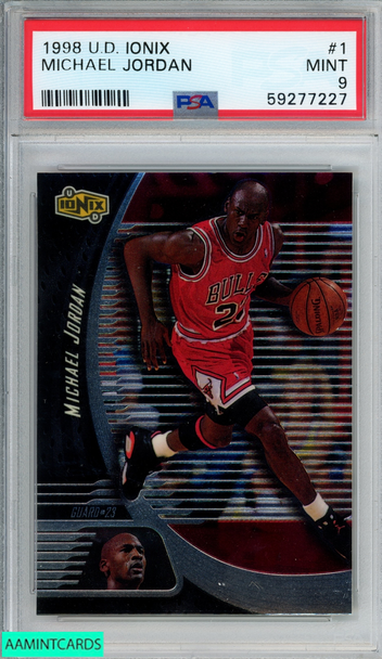 1998 UPPER DECK IONIX MICHAEL JORDAN #1 CHICAGO BULLS HOF PSA 9 MINT 59277227 1998 UPPER DECK IONIX MICHAEL JORDAN #1 CHICAGO BULLS HOF PSA 9 MINT 59277227