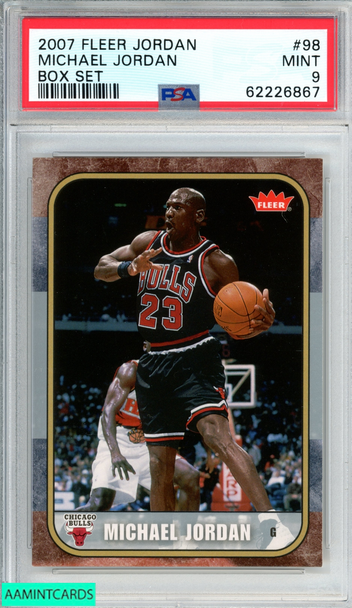 2007 FLEER JORDAN BOX SET MICHAEL JORDAN #98 CHICAGO BULLS HOF PSA 9 MINT 62226867 2007 FLEER JORDAN BOX SET MICHAEL JORDAN #98 CHICAGO BULLS HOF PSA 9 MINT 62226867