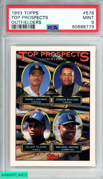 1993 TOPPS TOP PROSPECTS #576 OUTFIELDERS ROOKIE RC PSA 9 MINT 60688779