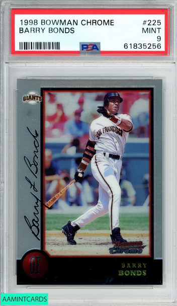 1998 BOWMAN CHROME BARRY BONDS #225 SAN FRANCISCO GIANTS PSA 9 MINT 61835256