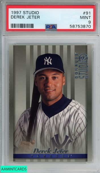 1997 STUDIO DEREK JETER #91 NEW YORK YANKEES HOF PSA 9 MINT 58753870