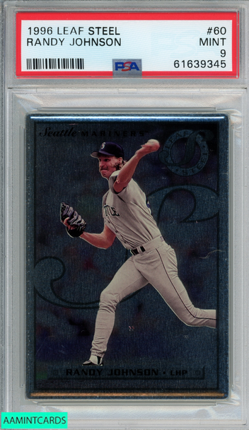 1996 LEAF STEEL RANDY JOHNSON #60 SEATTLE MARINERS HOF PSA 9 MINT 61639345