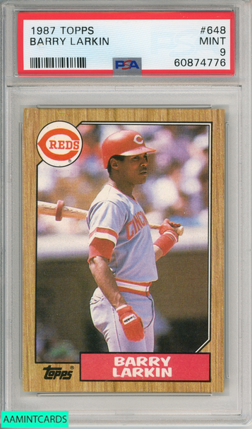 1987 TOPPS BARRY LARKIN #648 REDS ROOKIE HOF RC PSA 9 MINT 60874776