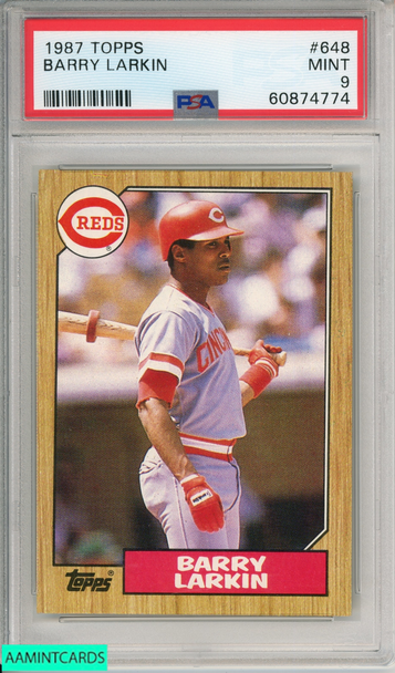 1987 TOPPS BARRY LARKIN #648 REDS ROOKIE HOF RC PSA 9 MINT 60874774