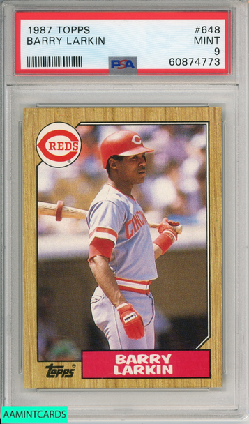 1987 TOPPS BARRY LARKIN #648 REDS ROOKIE HOF RC PSA 9 MINT 60874773