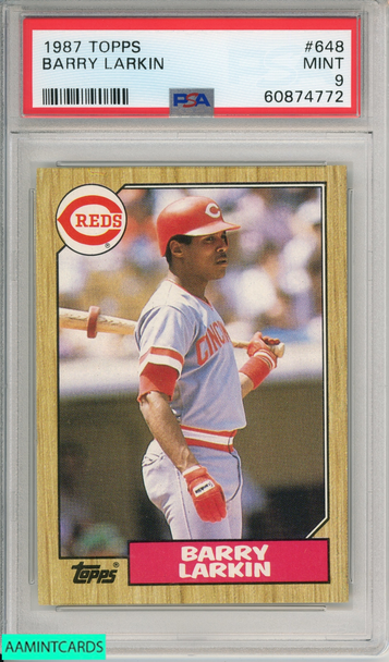 1987 TOPPS BARRY LARKIN #648 REDS ROOKIE HOF RC PSA 9 MINT 60874772