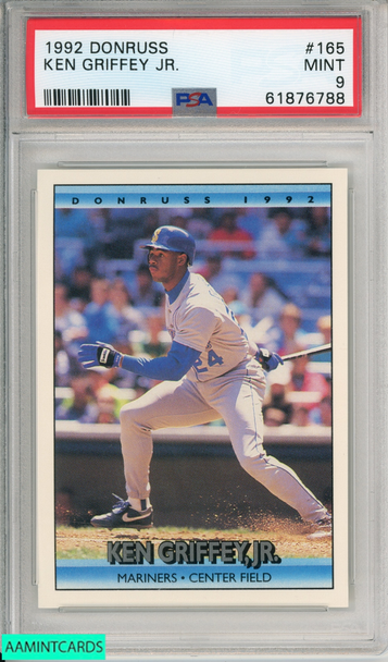 1992 DONRUSS KEN GRIFFEY JR #165 SEATTLE MARINERS HOF PSA 9 MINT 61876788 1992 DONRUSS KEN GRIFFEY JR #165 SEATTLE MARINERS HOF PSA 9 MINT 61876788