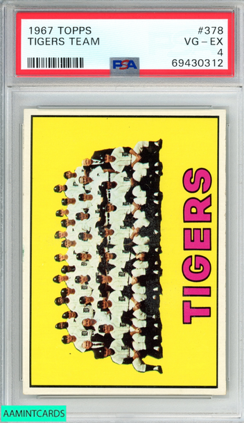 1967 TOPPS TIGERS TEAM #378 PSA 4 VG-EX 69430312