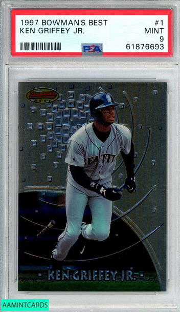 1997 BOWMANS BEST KEN GRIFFEY JR #1 SEATTLE MARINERS HOF PSA 9 MINT 61876693 1997 BOWMANS BEST KEN GRIFFEY JR #1 SEATTLE MARINERS HOF PSA 9 MINT 61876693