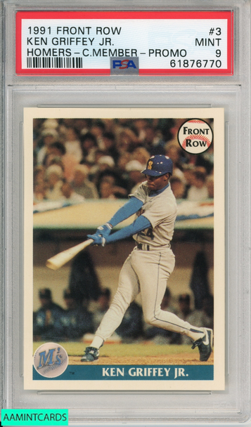 1991 FRONT ROW KEN GRIFFEY JR #3 HOMERS C MEMBER PROMO MARINERS HOF PSA 9 MINT 61876770 1991 FRONT ROW KEN GRIFFEY JR #3 HOMERS C MEMBER PROMO MARINERS HOF PSA 9 MINT 61876770