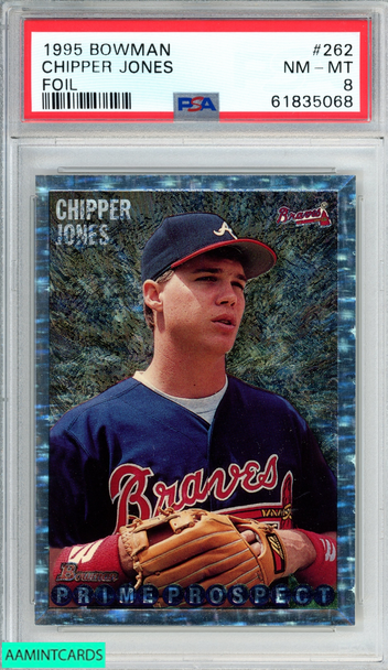 1995 BOWMAN CHIPPER JONES #262 FOIL ATLANTA BRAVES HOF PSA 8 NM-MT 61835068