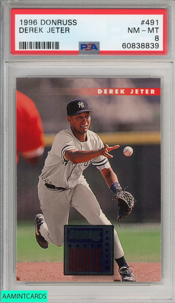 1996 DONRUSS DEREK JETER #491 NEW YORK YANKEES HOF PSA 8 NM-MT 60838839 1996 DONRUSS DEREK JETER #491 NEW YORK YANKEES HOF PSA 8 NM-MT 60838839