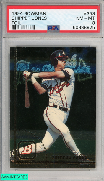 1994 BOWMAN CHIPPER JONES #353 FOIL ATLANTA BRAVES HOF PSA 8 NM-MT 60838925