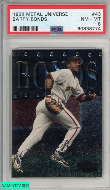 1999 METAL UNIVERSE BARRY BONDS #43 SAN FRANCISCO GIANTS PSA 8 NM-MT 60838774