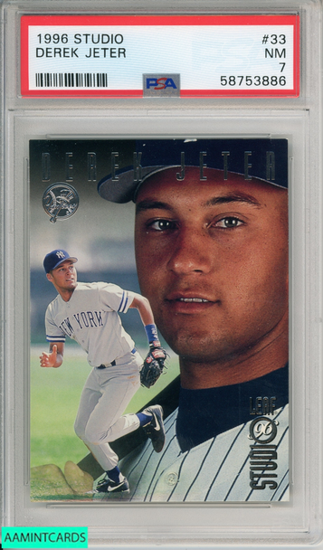 1996 STUDIO DEREK JETER #33 NEW YORK YANKEES HOF PSA 7 NM 58753886