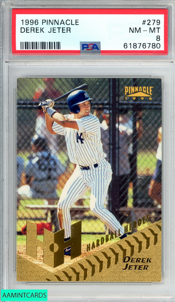 1996 PINNACLE DEREK JETER #279 NEW YORK YANKEES HOF PSA 8 NM-MT 61876780