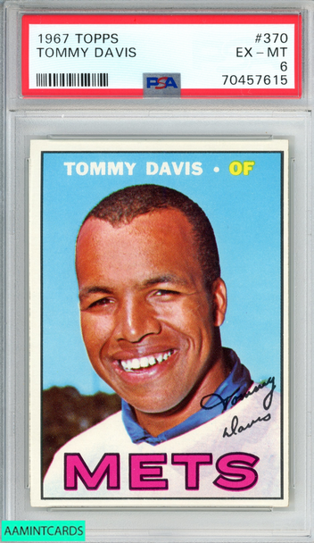 1967 TOPPS TOMMY DAVIS #370 NEW YORK METS PSA 6 EX-MT 70457615