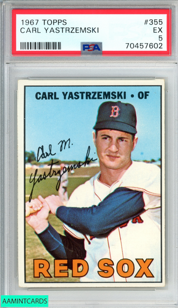1967 TOPPS CARL YASTRZEMSKI #355 BOSTON RED SOX HOF PSA 5 EX 70457602