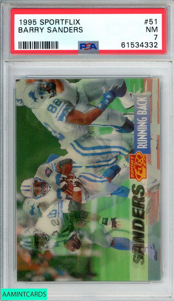 1995 SPORTFLIX BARRY SANDERS #51 DETROIT LIONS HOF PSA 7 NM 61534332