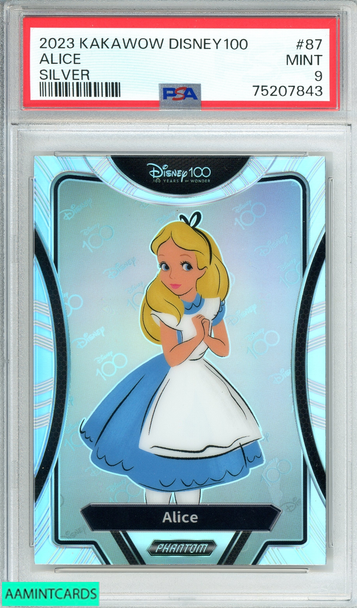 2023 KAKAWOW DISNEY100 WONDROUS CHARACTER ALICE #87 SILVER HOLO PSA 9 MINT 75207843