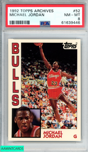 1992 TOPPS ARCHIVES MICHAEL JORDAN #52 CHICAGO BULLS HOF PSA 8 NM-MT 61639446 1992 TOPPS ARCHIVES MICHAEL JORDAN #52 CHICAGO BULLS HOF PSA 8 NM-MT 61639446