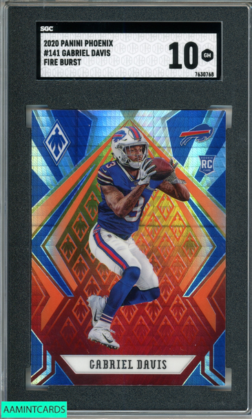 2020 PANINI PHOENIX GABRIEL DAVIS #141 FIRE BURST ROOKIE RC BILLS SGC 10 GEM 7630768