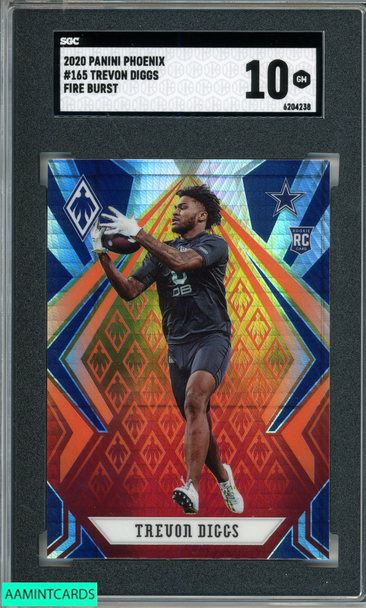 2020 PANINI PHOENIX TREVON DIGGS #165 FIRE BURST ROOKIE RC COWBOYS SGC 10 GEM 6204238