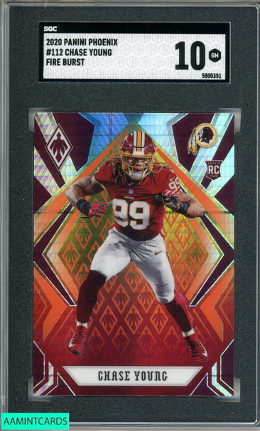 2020 PANINI PHOENIX CHASE YOUNG #112 FIRE BURST ROOKIE RC SGC 10 GEM 5800351