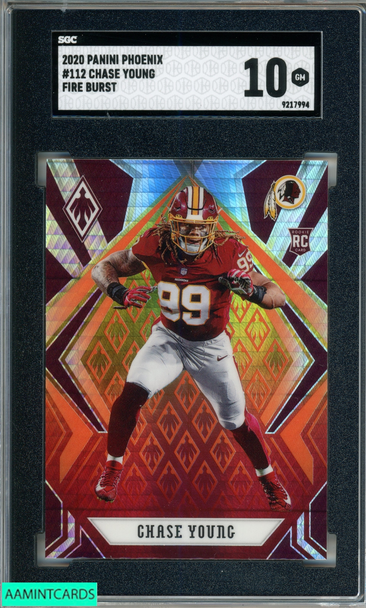 2020 PANINI PHOENIX CHASE YOUNG #112 FIRE BURST ROOKIE RC SGC 10 GM 9217994