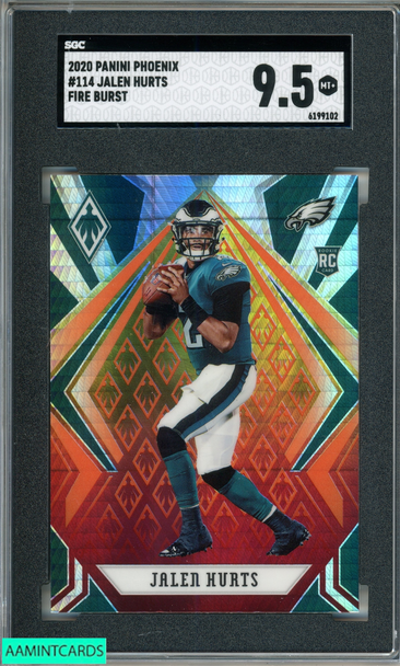2020 PANINI PHOENIX JALEN HURTS #114 FIRE BURST ROOKIE RC SGC 9.5 MT+ 6199102