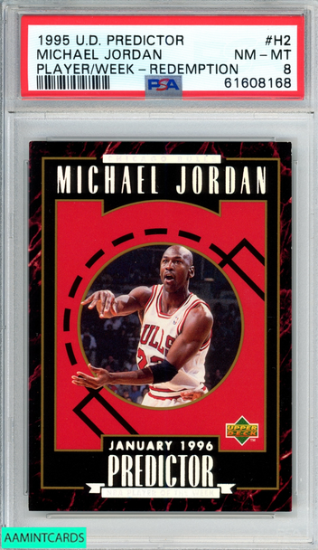 1995 UPPER DECK PREDICTOR PLAYER OF WEEK MICHAEL JORDAN #H2 REDEMPTION PSA 8 61608168