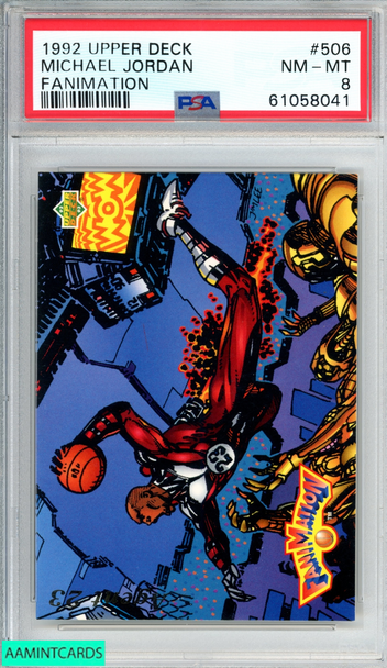 1992 UPPER DECK MICHAEL JORDAN #506 FANIMATION CHICAGO BULLS HOF PSA 8 NM-MT 61058041