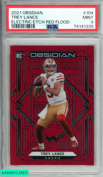 2021 PANINI OBSIDIAN TREY LANCE #104 ELECTRIC ETCH RED FLOOD 22 OF 26 RC PSA 9 74141339 2021 PANINI OBSIDIAN TREY LANCE #104 ELECTRIC ETCH RED FLOOD 22 OF 26 RC PSA 9 74141339