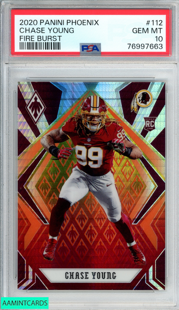 2020 PANINI PHOENIX CHASE YOUNG #112 FIRE BURST ROOKIE RC PSA 10 GEM MT 76997663