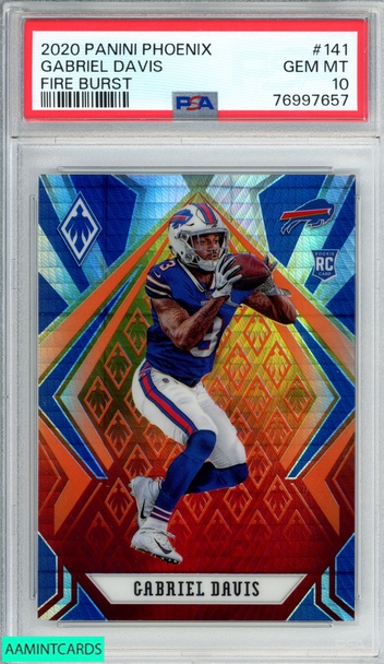 2020 PANINI PHOENIX GABRIEL DAVIS #141 FIRE BURST ROOKIE RC PSA 10 GEM MT 76997657