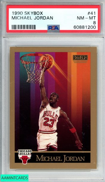 1990 SKYBOX MICHAEL JORDAN #41 CHICAGO BULLS HOF PSA 8 NM-MT 60881200 1990 SKYBOX MICHAEL JORDAN #41 CHICAGO BULLS HOF PSA 8 NM-MT 60881200
